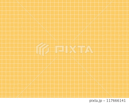 白い手描き線の方眼紙のシンプルな背景イラスト素材（黄色） 117666141