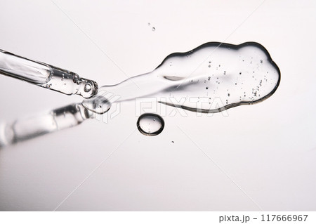 Pipette with cosmetic gel or serum close-up. Pipette with cosmetic gel or serum close-up. 117666967