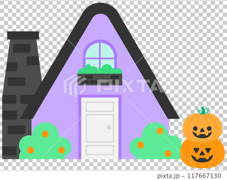Hand drawn cute Halloween Decorated House Hand drawn cute Halloween Decorated House 117667130