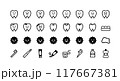 顔がついた歯・虫歯菌のベクターアイコンセット 117667381