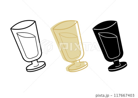 A small set with class of drink in different colors. Clip art for your projects. 117667403