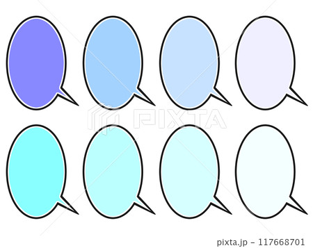 寒色系フキダシセット 1 寒色系フキダシセット 1 117668701