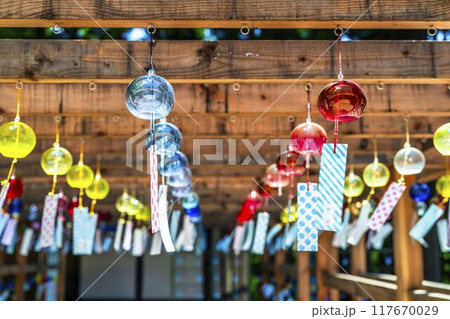 夏の熊野神社(熊野大社) 風鈴の飾り「かなで」 山形県南陽市 夏の熊野神社(熊野大社) 風鈴の飾り「かなで」 山形県南陽市 117670029