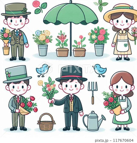 お花と人物1 117670604