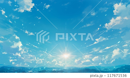 真夏の太陽と青空4 117671536