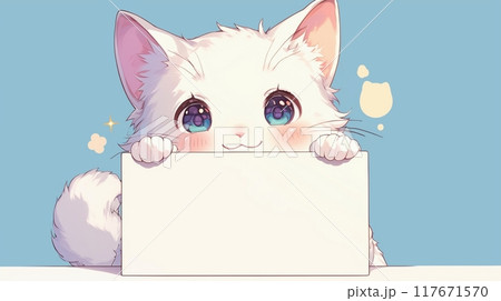 ホワイトボードとかわいい猫3 ホワイトボードとかわいい猫3 117671570