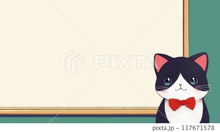 ホワイトボードとかわいい猫11 ホワイトボードとかわいい猫11 117671578