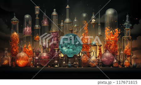 Close-up footage reveals chemical elements in a lab setting showcasing the precise measurements and manipulations of chemical elements by scientists Close-up footage reveals chemical elements in a lab setting showcasing the precise measurements and manipulations of chemical elements by scientists 117671815
