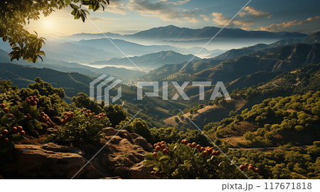 Workers meticulously tending to coffee plantations their efforts vital for maintaining coffee plantations, ensuring the sustainability of coffee plantations 117671818