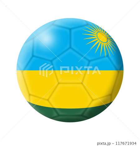 Rwanda soccer ball football illustration 117671934