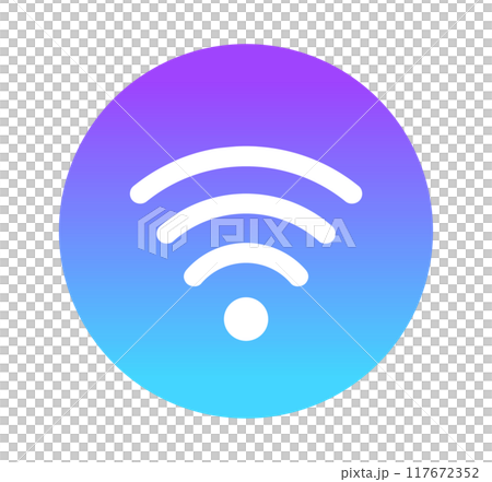 青紫色のグラデーション｜Wi-Fiマーク 117672352