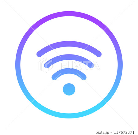 青紫色のグラデーション｜Wi-Fiマーク 117672371