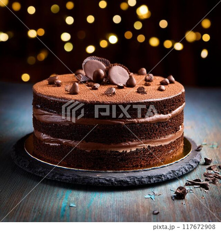 美味しそうなチョコレートレイヤーケー 美味しそうなチョコレートレイヤーケー 117672908