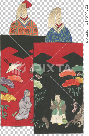 Japanese traditional toys: Hina dolls 117674322