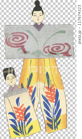 Japanese traditional toys: Hina dolls 117674323