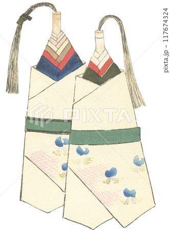 日本の郷土玩具　ひな人形 117674324