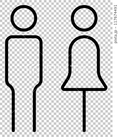 男女のマーク 黒 男女のマーク 黒 117674491