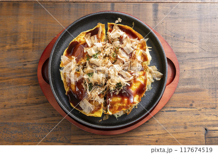 広島風お好み焼き焼き 117674519