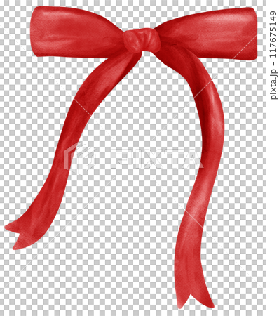 Red Coquette Ribbon Bow Watercolor Trendy Bow Design Red Coquette Ribbon Bow Watercolor Trendy Bow Design 117675149
