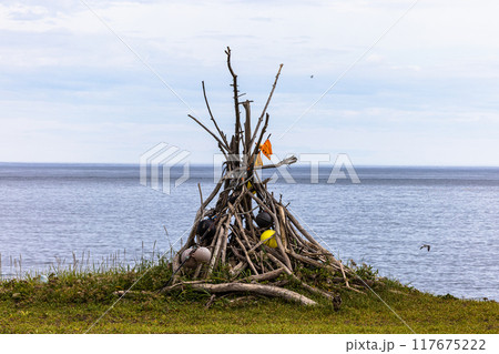 【北海道_北見市_サロマ湖畔】砂嘴(さし)でオホーツク海と隔てられている汽水湖 117675222