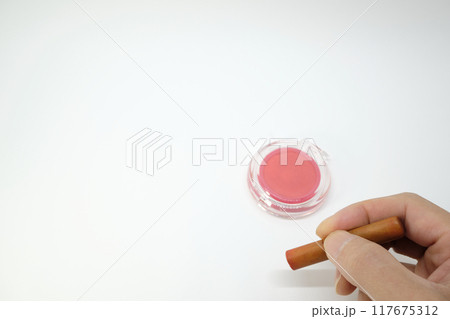 ハンコを握る人のイメージ 117675312