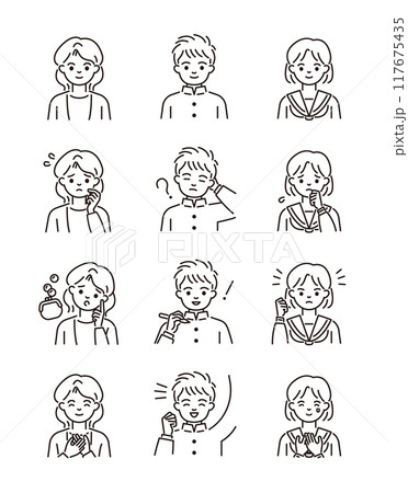 保護者と学生のイラストセット 117675435