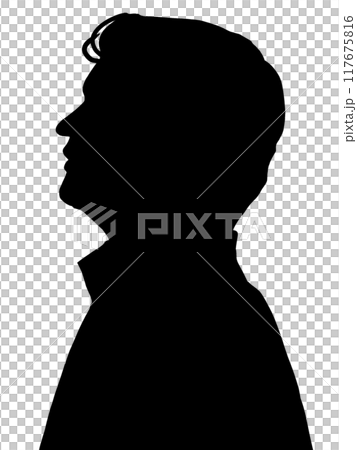 男性　横顔　シルエット 117675816