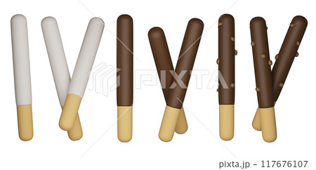three flavors pepero 3D graphic 117676107