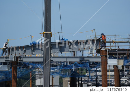 【工事現場】鉄骨建て方 117676540