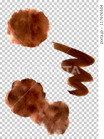 Hand-drawn watercolor illustration of melted chocolate Hand-drawn watercolor illustration of melted chocolate 117676884