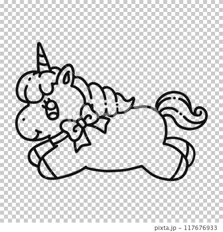 ゆめかわユニコーン・線画 117676933