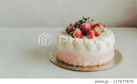 いちご　ケーキ　クリスマス　誕生日　お祝い　イメージ 117677670