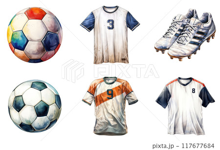 Soccer Equipment Png Illustration Set 117677684