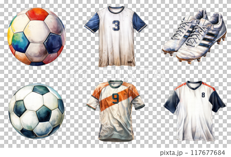 Soccer Equipment Png Illustration Set 117677684