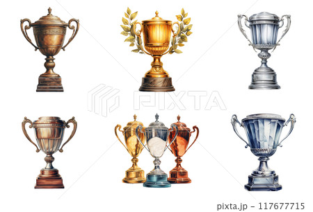 Trophy Reward Png Illustration Set 117677715