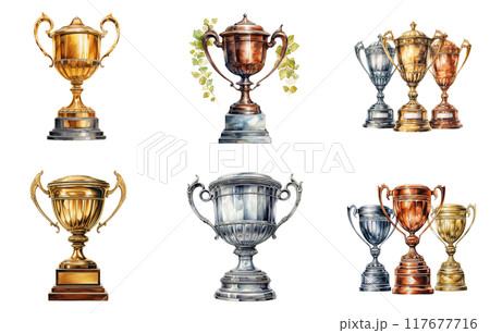 Trophy Reward Png Illustration Set 117677716