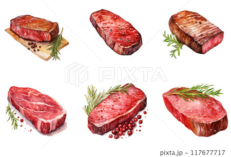 Steak Png Illustration Set 117677717
