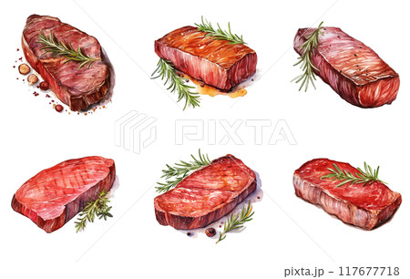 Steak Png Illustration Set 117677718