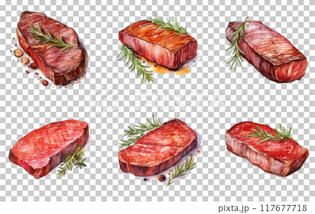Steak Png Illustration Set 117677718