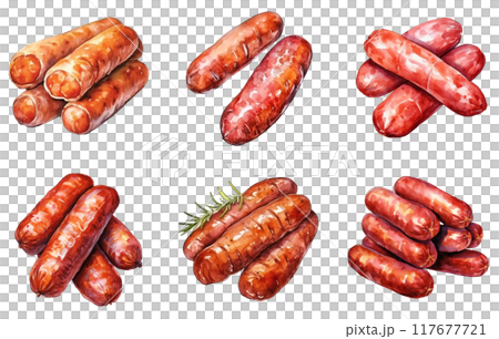 Sausages Png Illustration Set 117677721