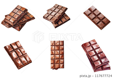Chocolate Bar Png Illustration Set 117677724