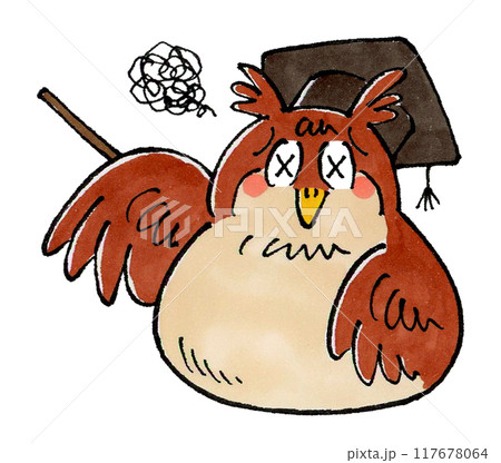 参るフクロウ博士 117678064