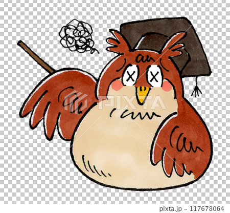 参るフクロウ博士 117678064