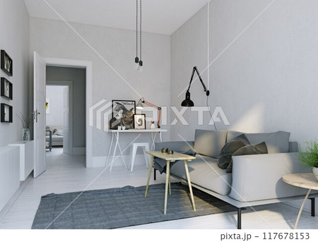 modern  living interior design. 117678153