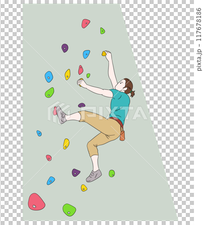 一個男人抱石插畫素材 117678186