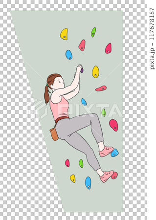 一個女人做抱石的插畫素材 117678187