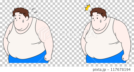 Illustration material of a fat man 117678194