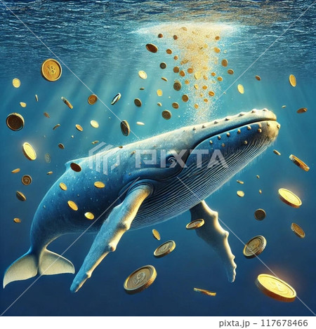 金貨をばらまくクジラ 117678466