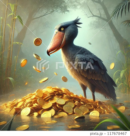 金貨をばらまくハシビロコウ 117678467
