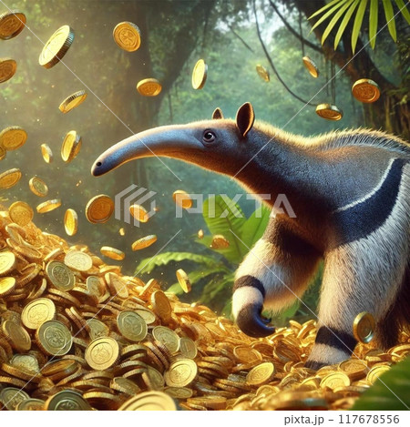 金貨をばらまくアリクイ 117678556